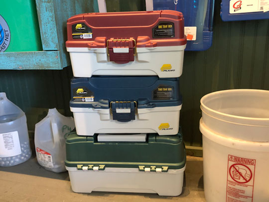 tackle boxes